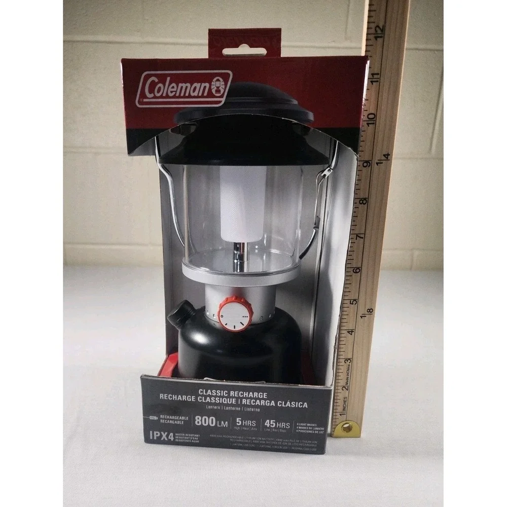 Coleman Lantern Classic Rechargeable‎ 800 Lumen LED IPX4 Water Resistant Durable